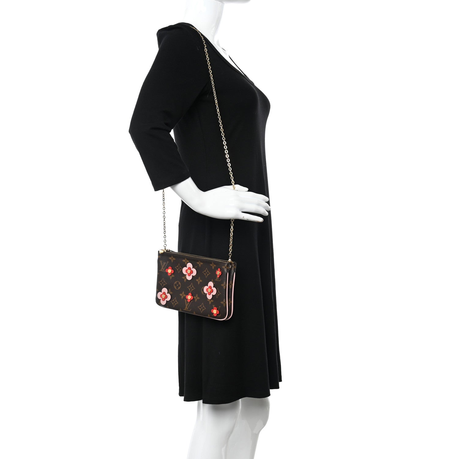 Louis Vuitton Monogram Blooming Flowers Double Zip Pochette 2 of 11