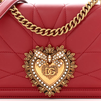 Dolce & Gabbana DOLCE &amp; GABBANA Calfskin Medium Devotion Crossbody Bag Red 7 of 10