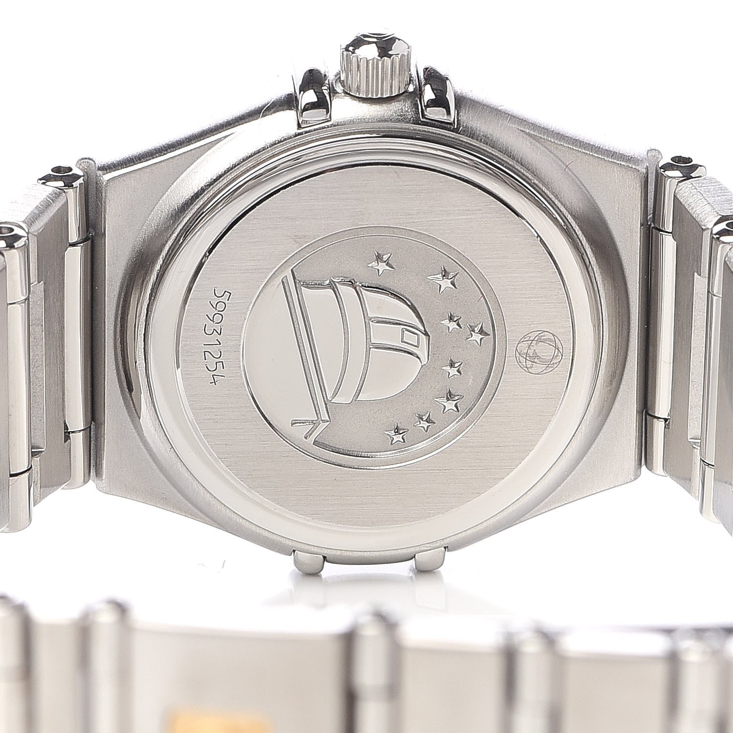 Omega Stainless Steel Diamond Bezel Mother of Pearl Multi Gemstone 22mm Constellation Iris Rainbow Quartz Watch 1460.79 5 of 8