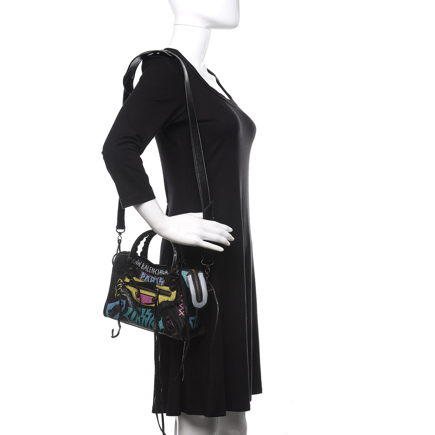 Agneau Arena Graffiti All Over Classic Hardware Mini City Black Multicolor
