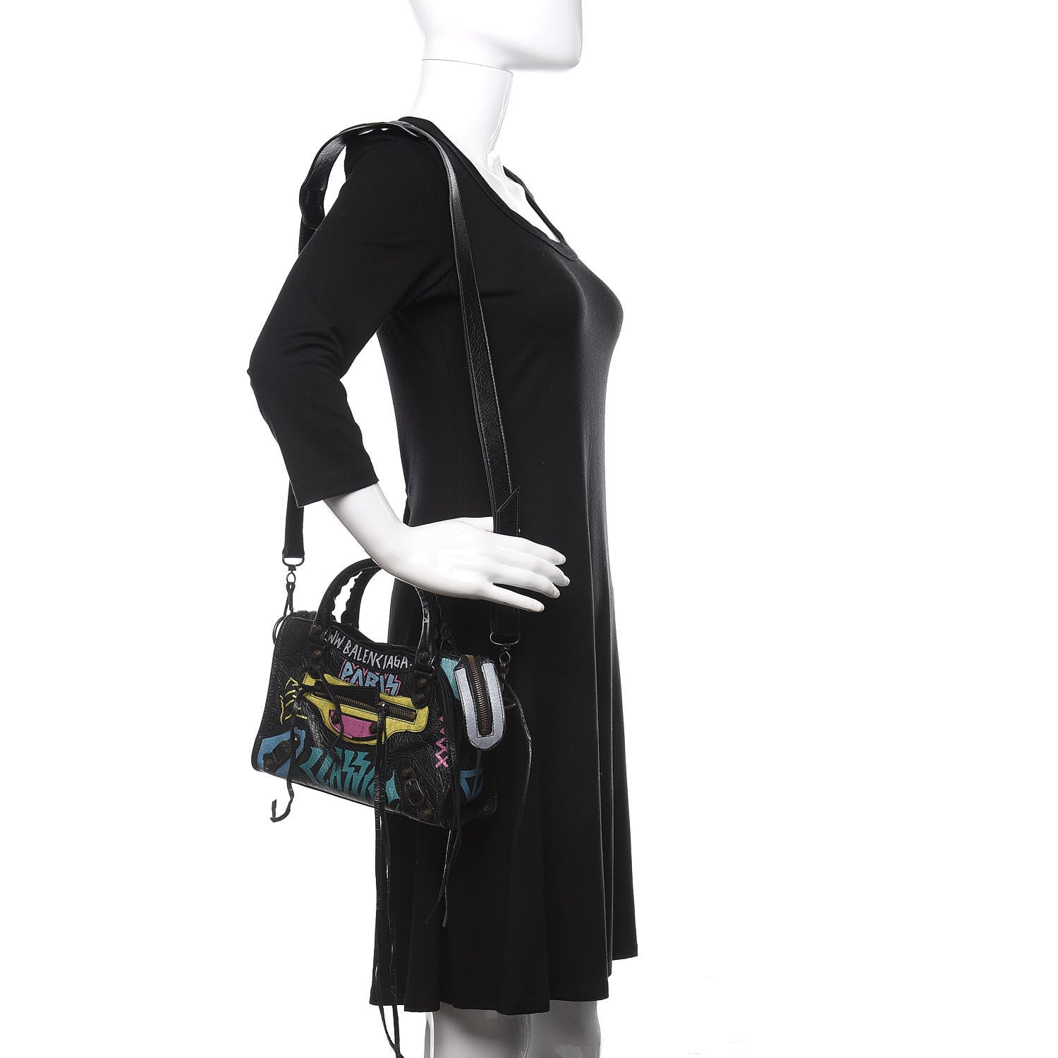 Balenciaga Agneau Arena Graffiti All Over Classic Hardware Mini City Black Multicolor 2 of 12