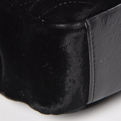 Saint Laurent Velvet Matelasse Chevron Medium College Monogram Bag Black 8 of 16