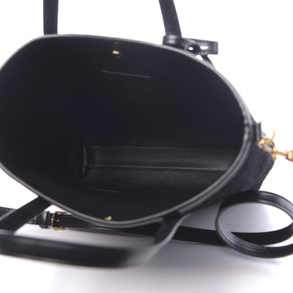 Saint Laurent Suede Monogram Embossed Toy Shopping Bag Black 5 of 9