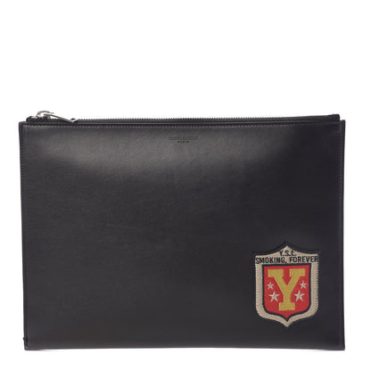 Saint Laurent Calfskin Embroidered iPad Pouch Black 1 of 7