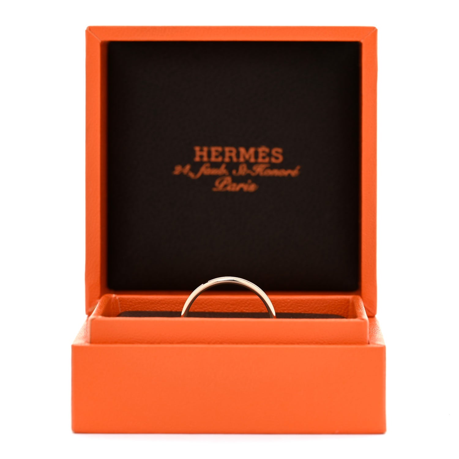 Hermes 18K Rose Gold Ariane Wedding Band Ring 57 8 5 of 5