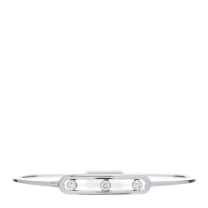Messika 18K White Gold Diamond Thin Move Bangle Bracelet 1 of 6