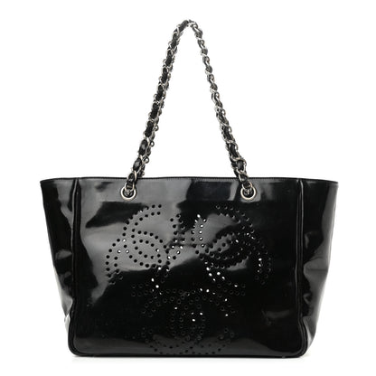 Chanel Patent Perforated CC Tote Black 1 of 11