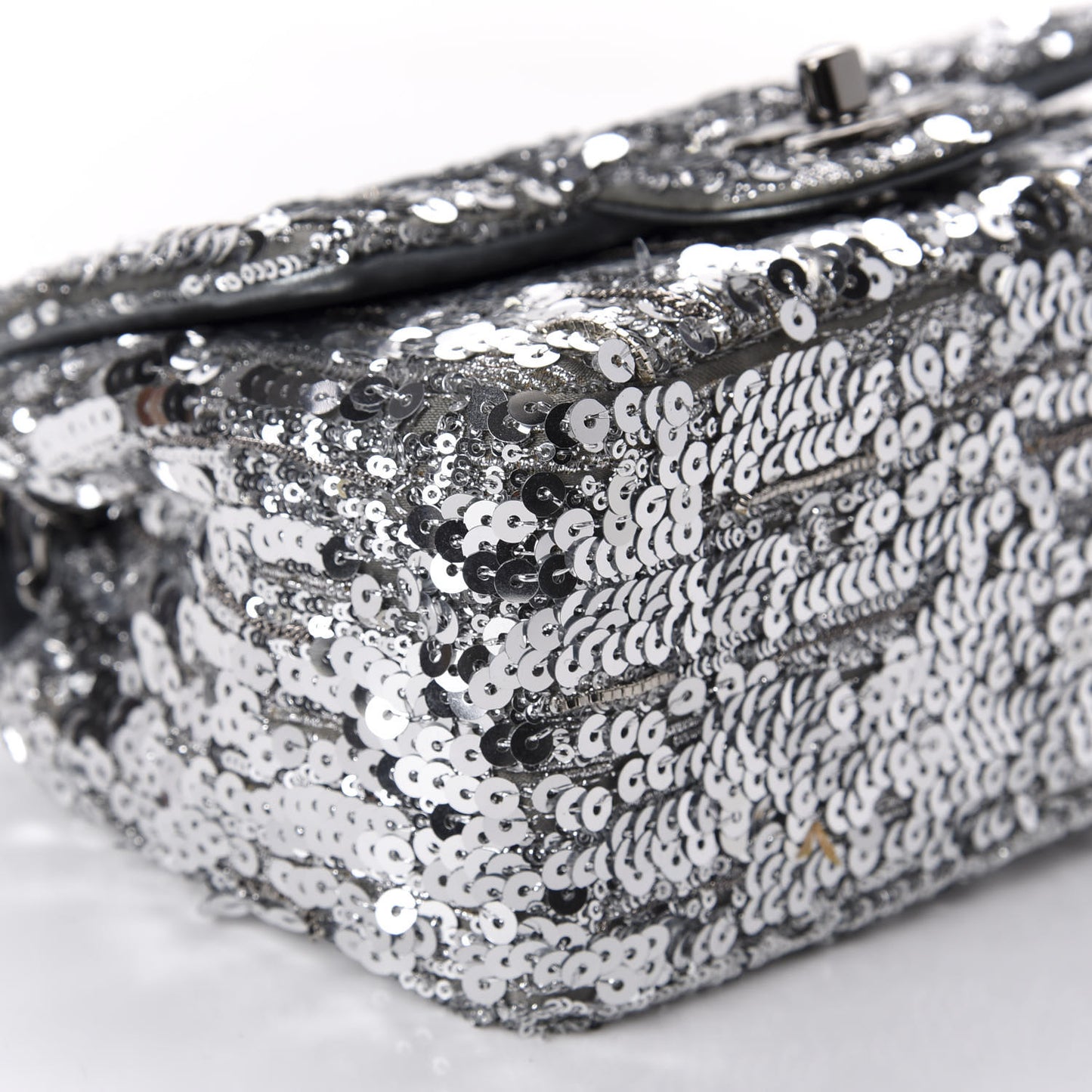 Sequin Mini Square Flap Silver