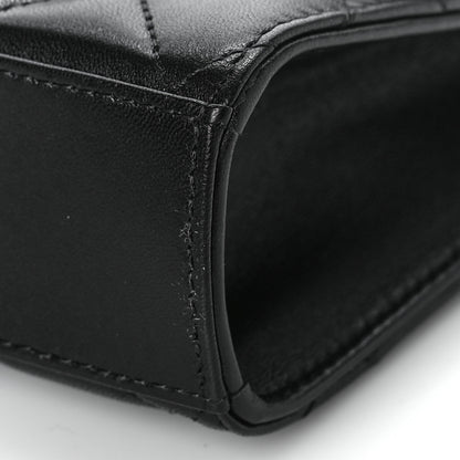 Chanel Lambskin Quilted Top Handle Flap Clutch With Chain Black 8 of 9