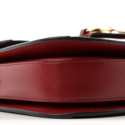 Gucci GG Supreme Monogram Azalea Calfskin Horsebit 1955 Shoulder Bag Beige Ebony New Cherry Red 9 of 10
