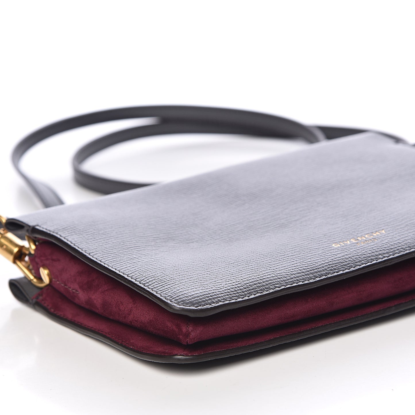 Goatskin Suede Cross 3 Crossbody Bag Grey Aubergine