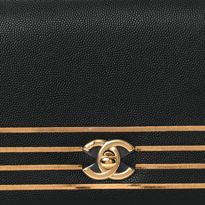 Chanel Grained Calfskin Embroidered Captain Gold Belt Bag Black 8 of 13