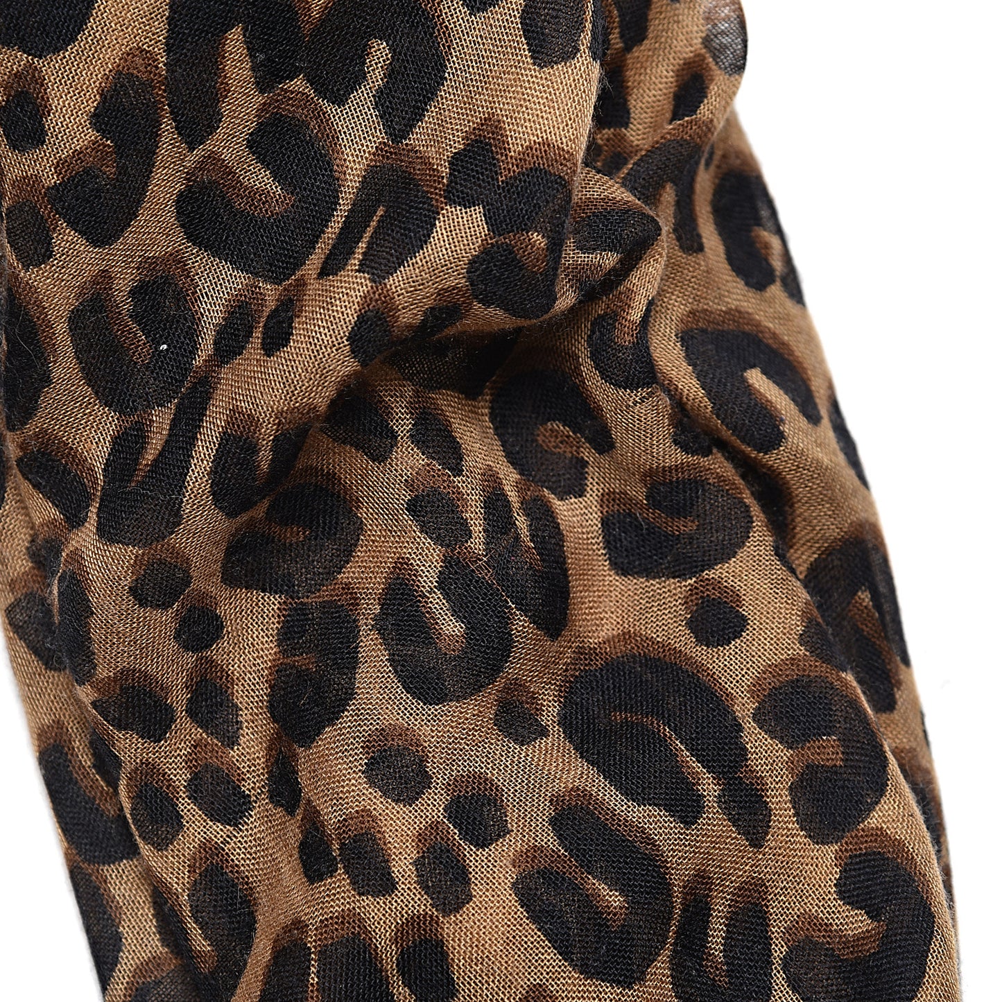 Cashmere Silk Leopard Etole Stole Marron