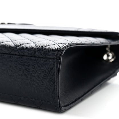 Saint Laurent Grain De Poudre Large Tri-Quilt Monogram Satchel Deep Marine 9 of 9