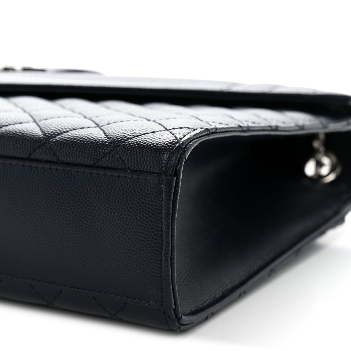 Saint Laurent Grain De Poudre Large Tri-Quilt Monogram Satchel Deep Marine 10 of 10