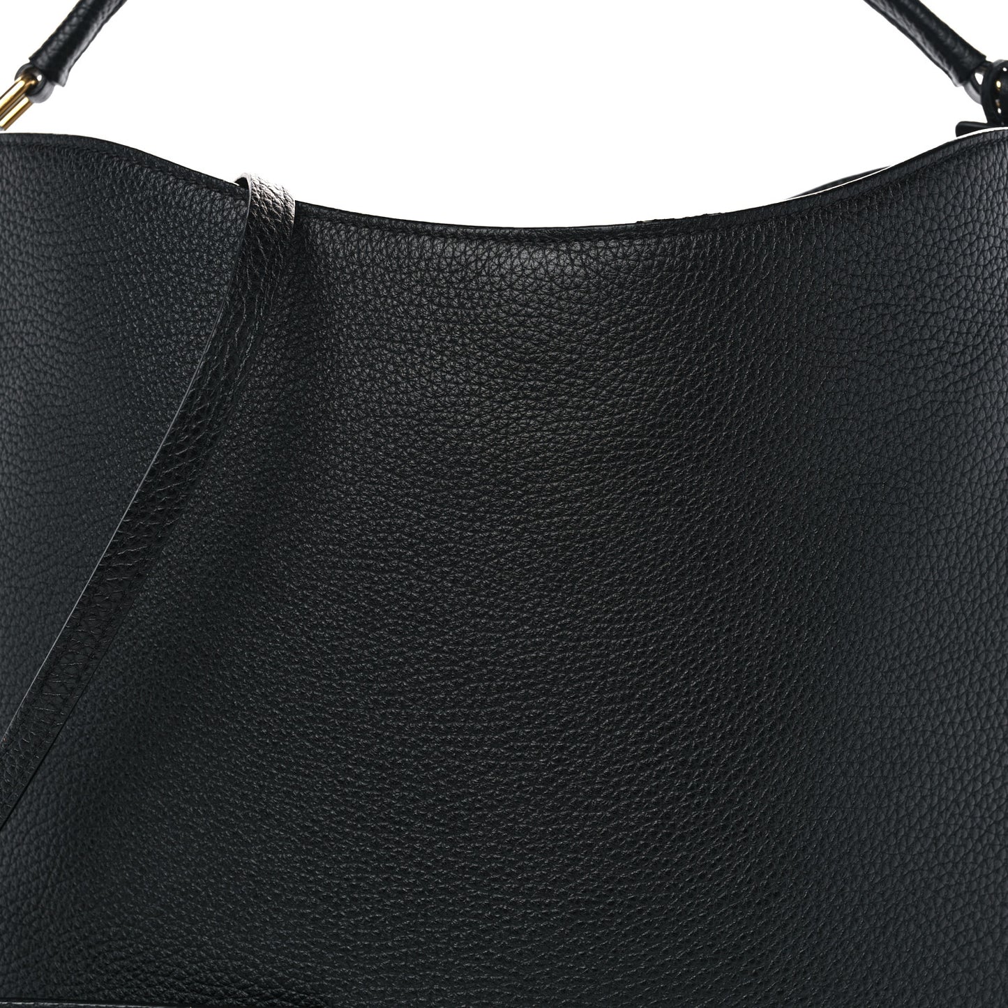 Pebbled Calfskin Large Alix Padlock Zip Hobo Bag Black