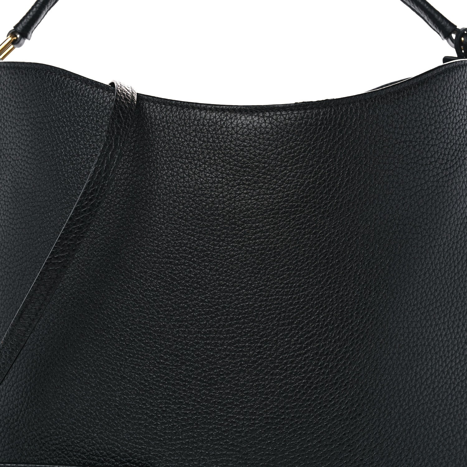 Tom Ford Pebbled Calfskin Large Alix Padlock Zip Hobo Bag Black 8 of 12