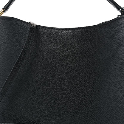 Tom Ford Pebbled Calfskin Large Alix Padlock Zip Hobo Bag Black 8 of 12