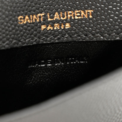 Saint Laurent Grain De Poudre Uptown Monogram Card Case Black 6 of 7