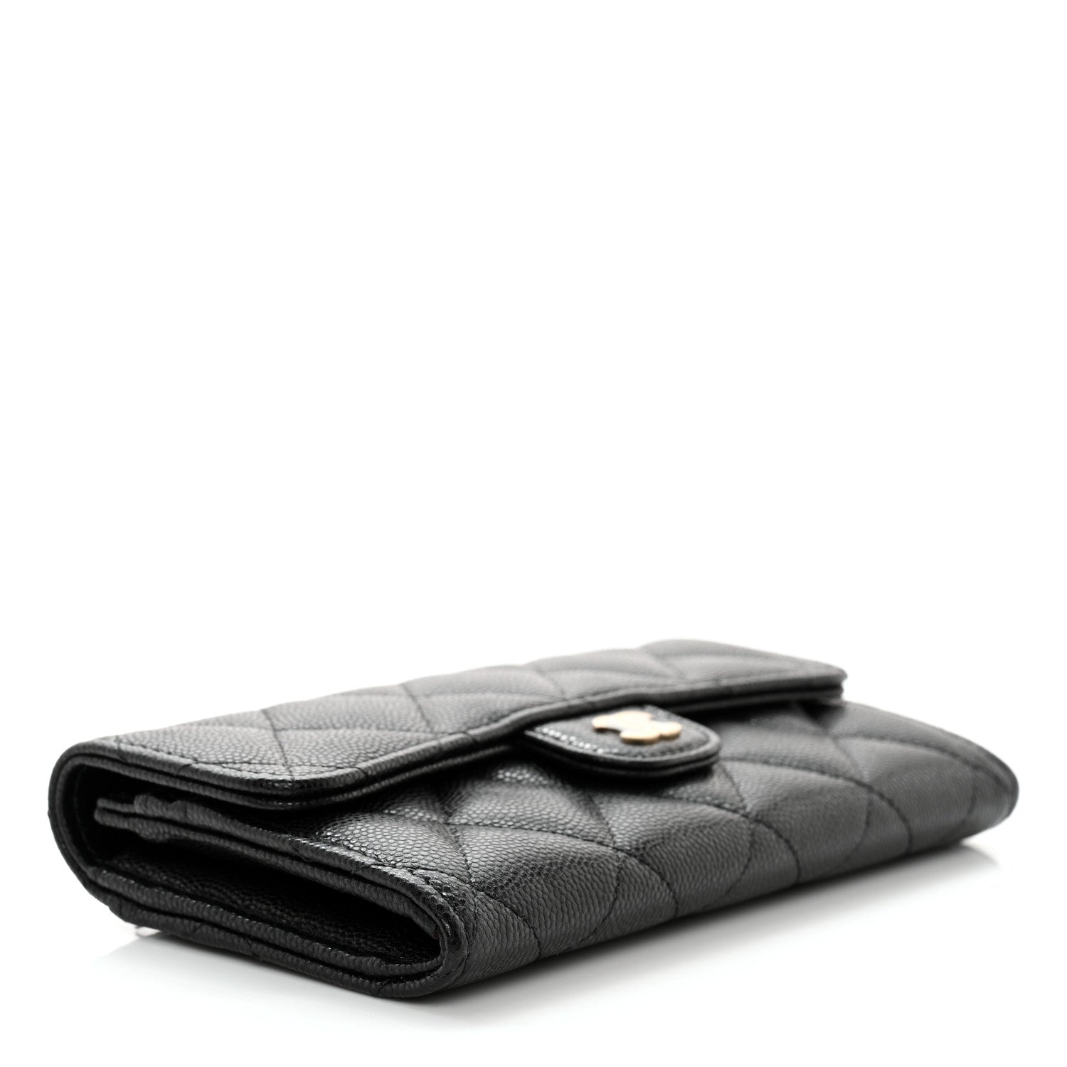 Chanel Caviar Quilted Medium Gusset Flap Wallet Black 4 of 11
