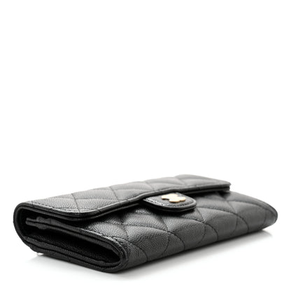 Chanel Caviar Quilted Medium Gusset Flap Wallet Black 4 of 11