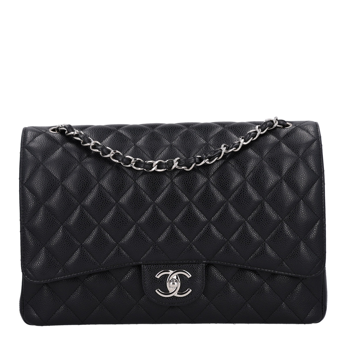 Caviar Quilted Maxi Double Flap Black