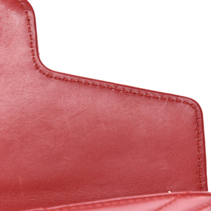 Gucci Calfskin Matelasse Mini GG Marmont Chain Wallet Hibiscus Red 14 of 17