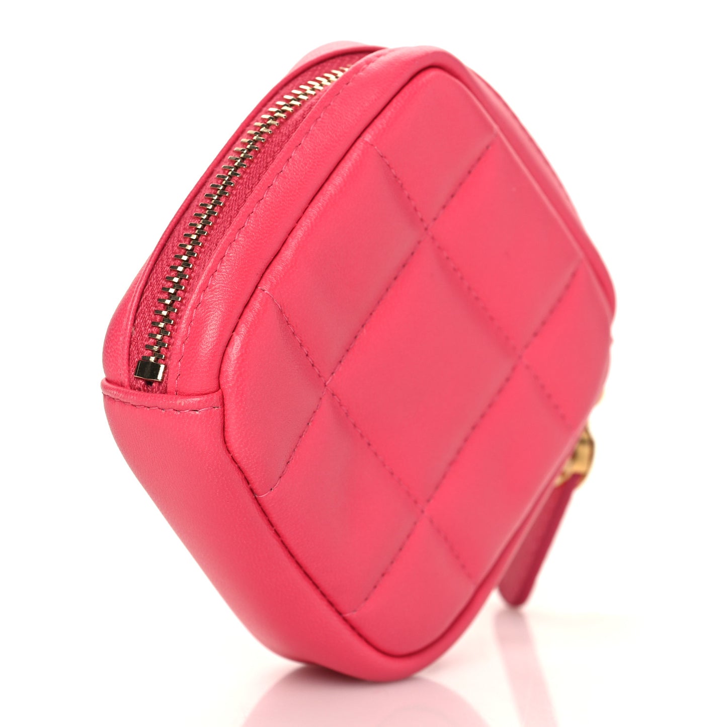 Lambskin Quilted Diamond Coin Purse Pink