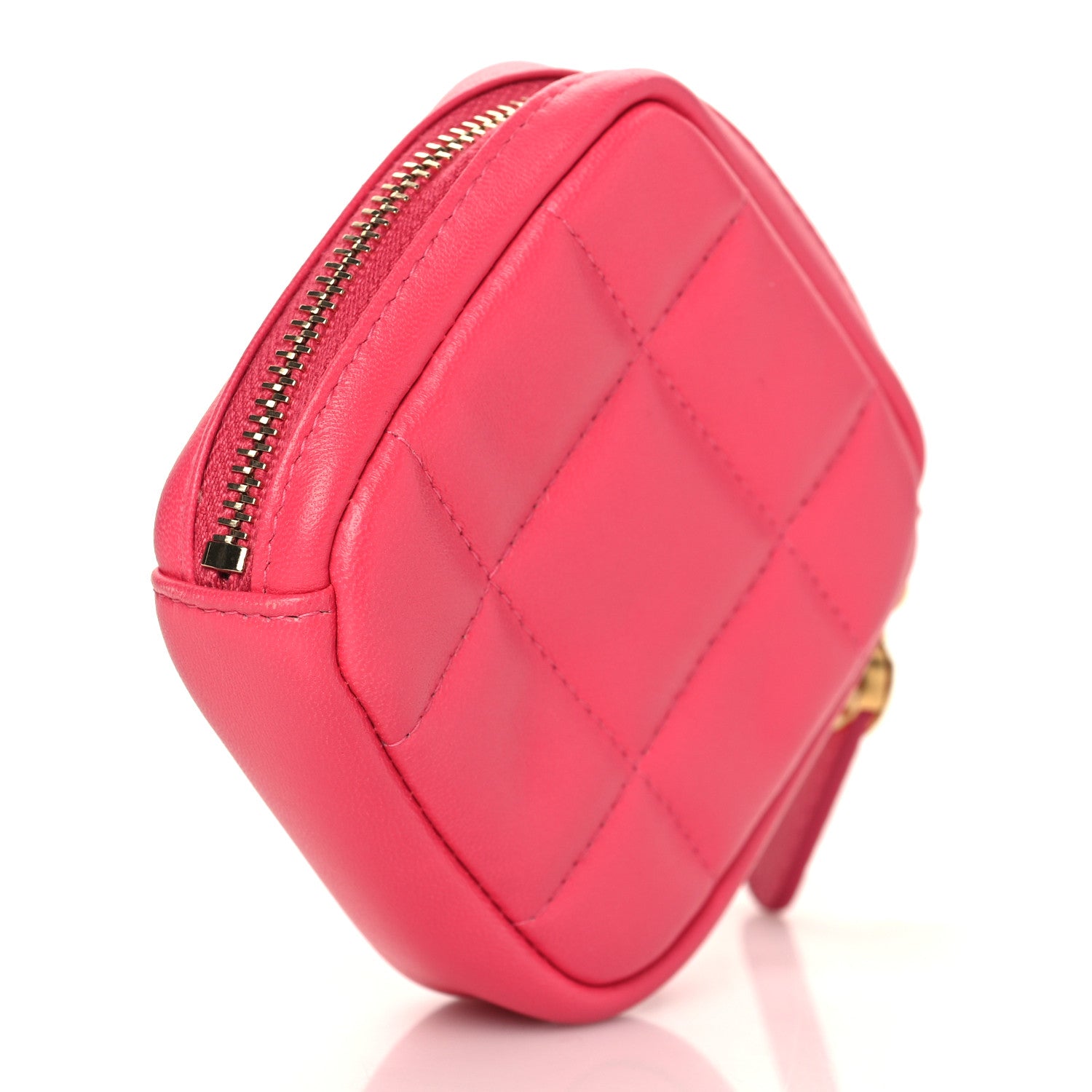 Chanel Lambskin Quilted Diamond Coin Purse Pink 3 of 8