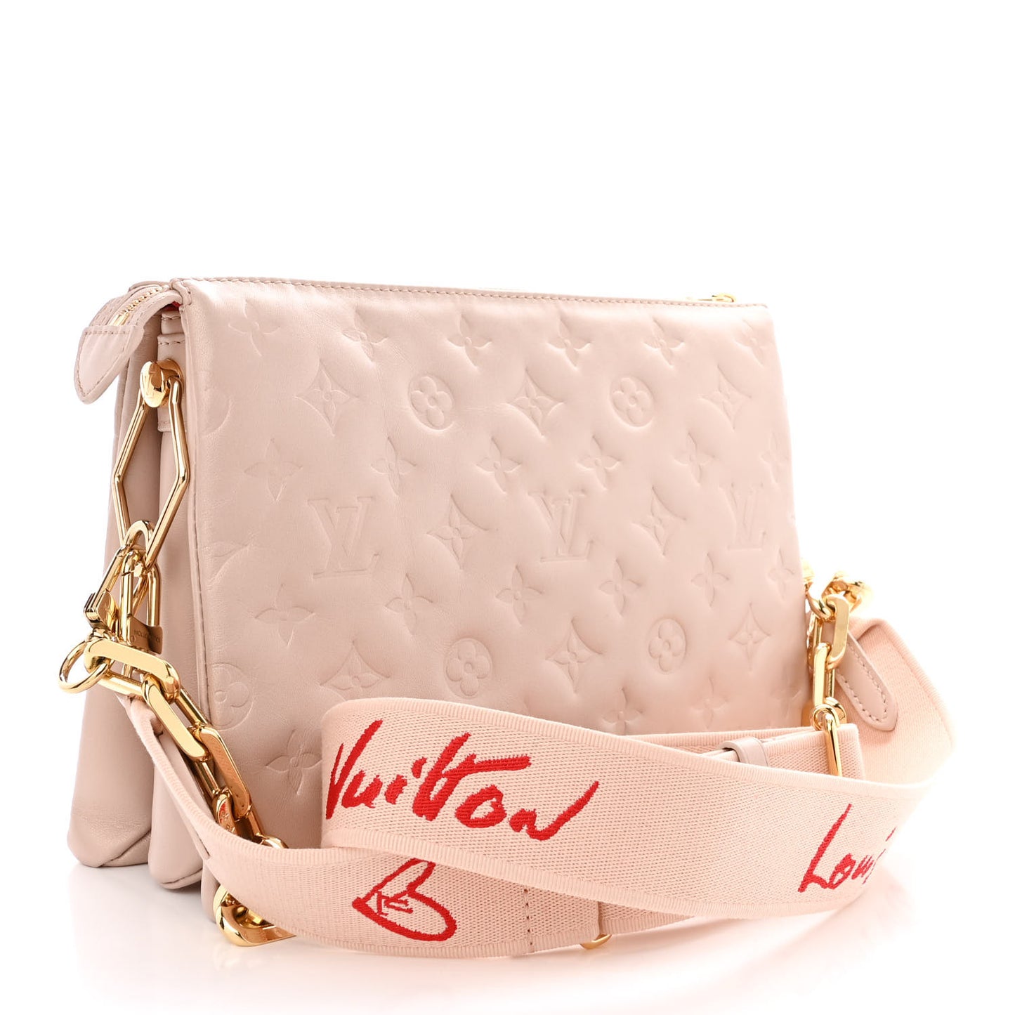 Lambskin Embossed Monogram Fall In Love Coussin PM Dragée Light Pink