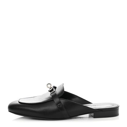 Hermes Goatskin Oz Mules 38.5 Black 1 of 7
