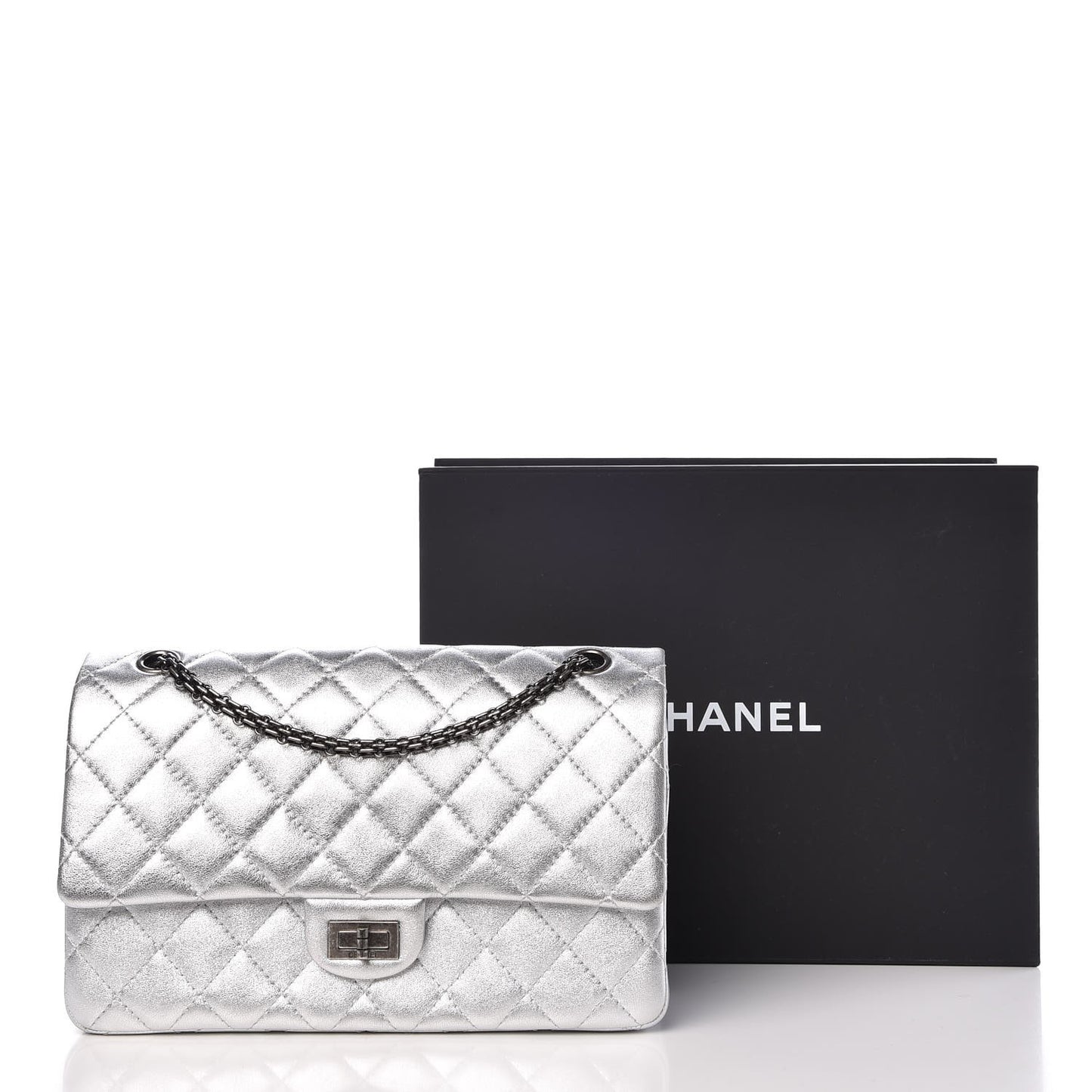 Metallic Lambskin Quilted 2.55 Reissue 226 Flap Silver
