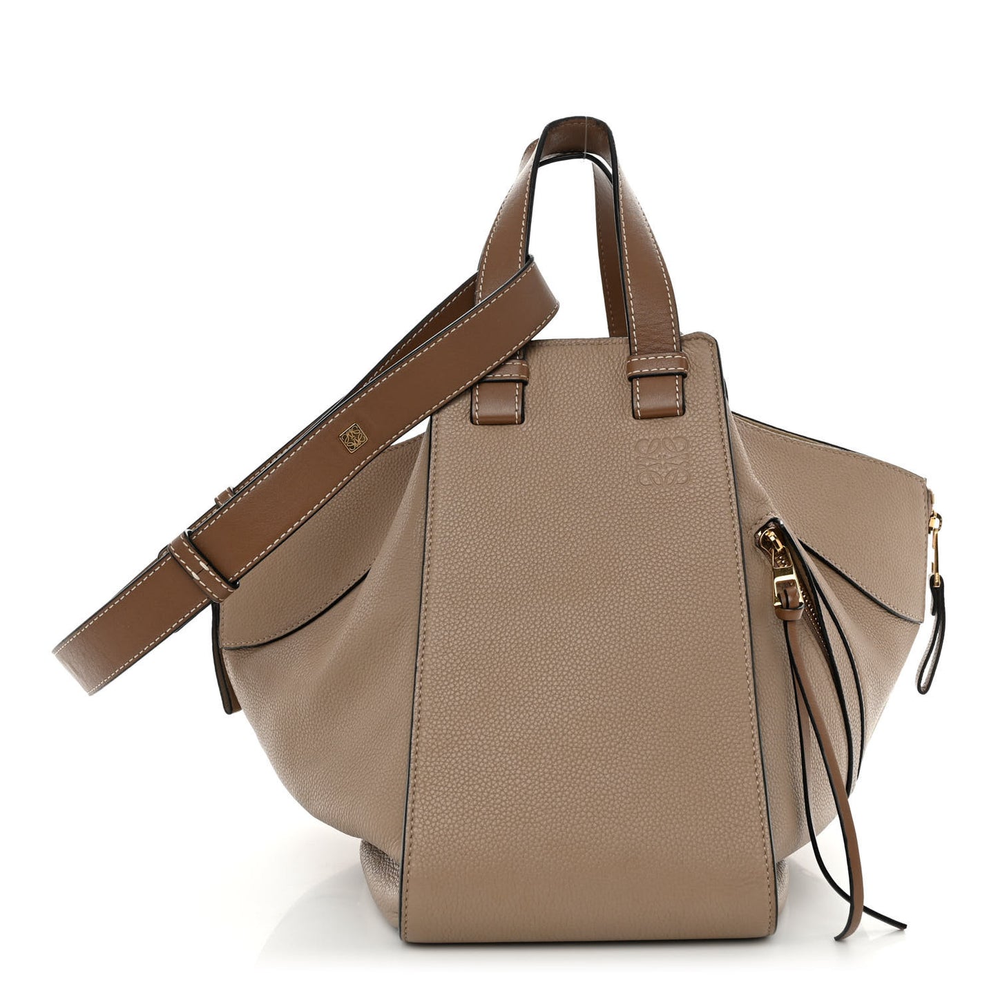 Calfskin Medium Hammock Shoulder Bag Sand Mink