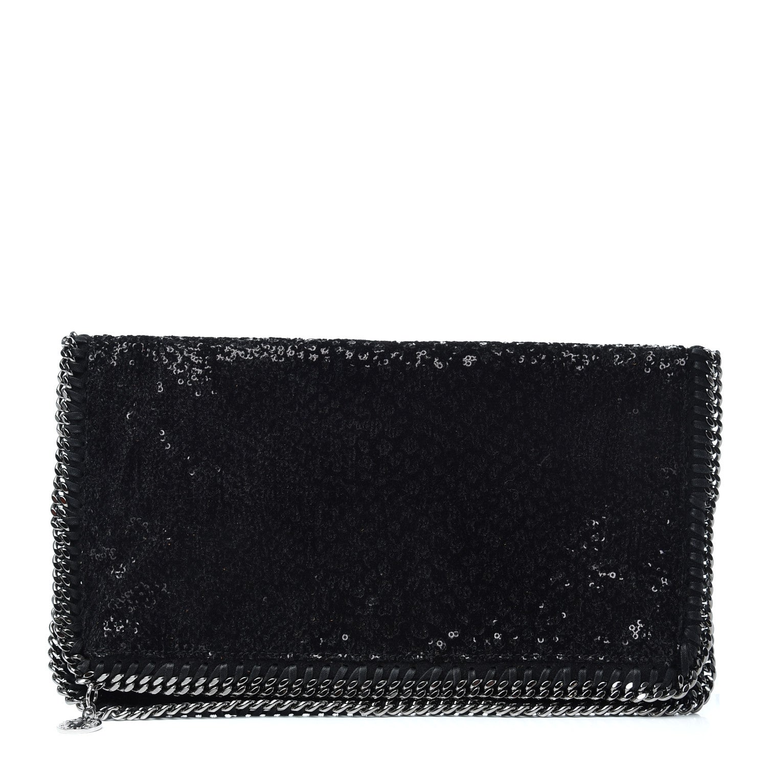 Stella McCartney Sequin Falabella Fold Over Clutch Black 1 of 6