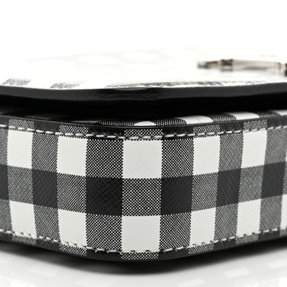 Burberry Calfskin Gingham Print Small Lola Bag Black White 9 of 10