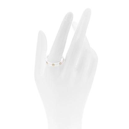 Gucci White Synthetic Corundum 18K Yellow Gold 4mm Interlocking G Icon Icon Ring 64 10.75 2 of 6