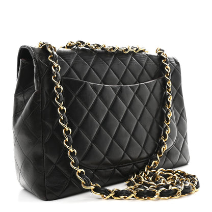 Chanel Lambskin Quilted XL Jumbo Single Flap Black 3 of 10