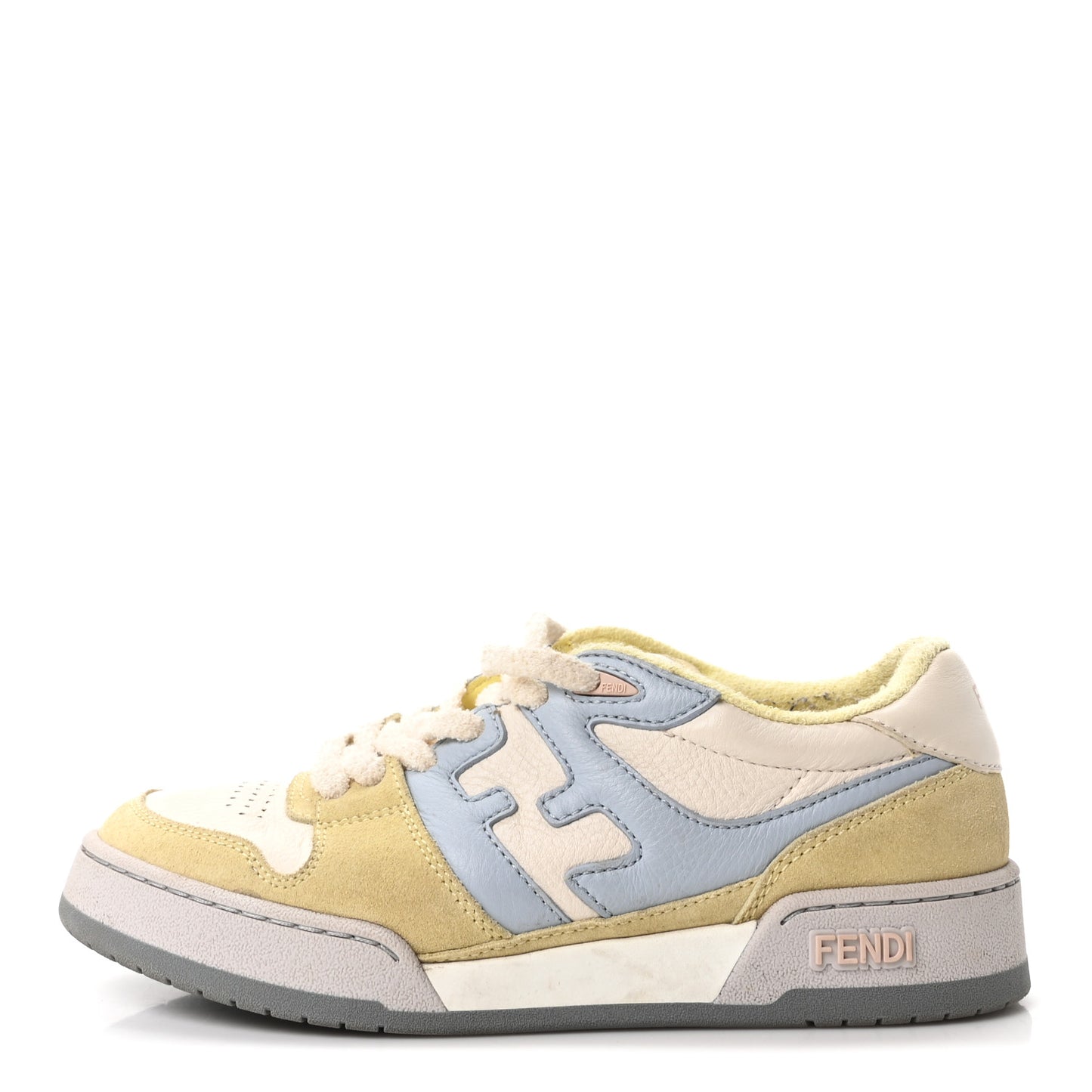 Suede Vitello Fendi Match Low Top Sneakers 36.5 Straw Azzurro Poison Connecticut
