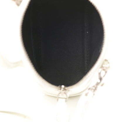 Balenciaga Grained Calfskin Logo Mini Ville Top Handle Bag White Black 5 of 10
