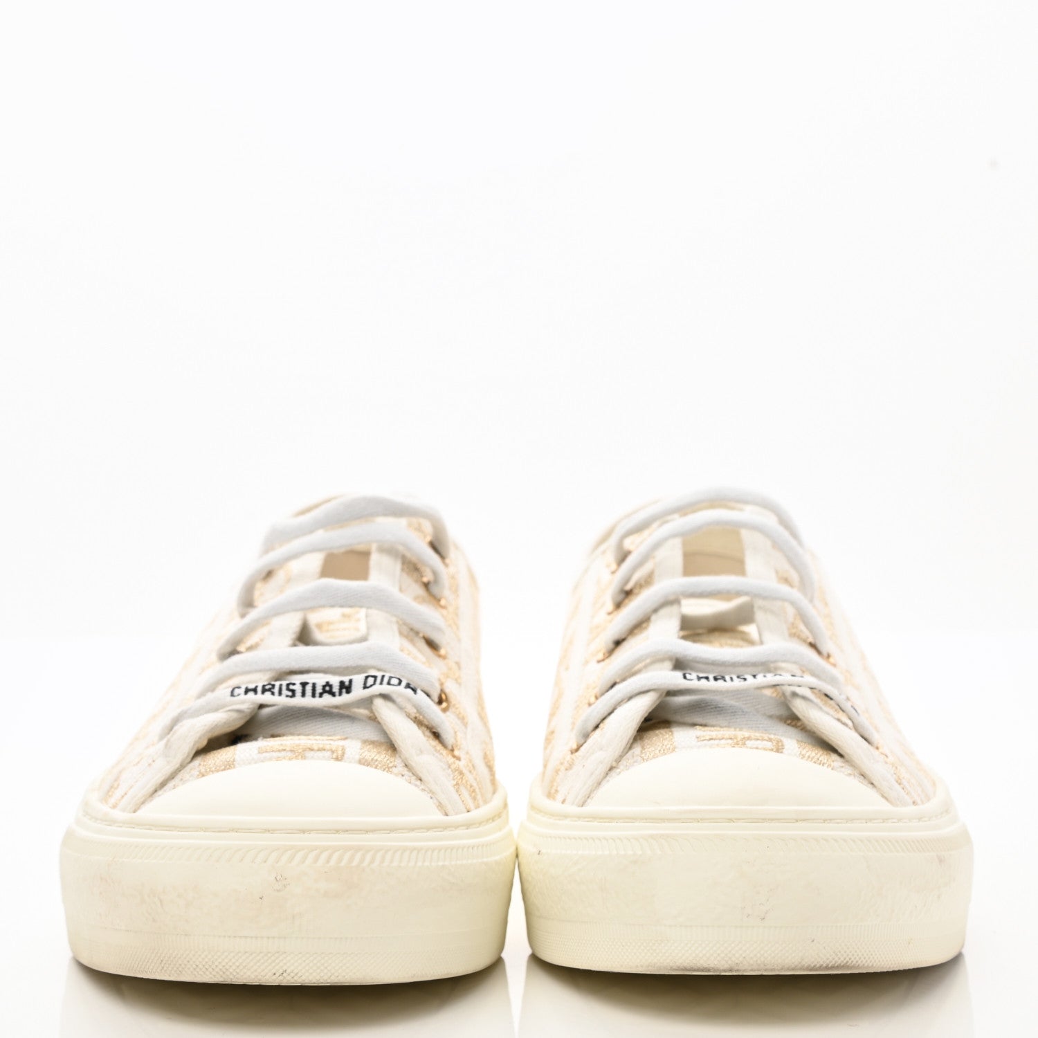Christian Dior Canvas Oblique Walk'N'Dior Low Top Sneakers 39 Gold 2 of 8