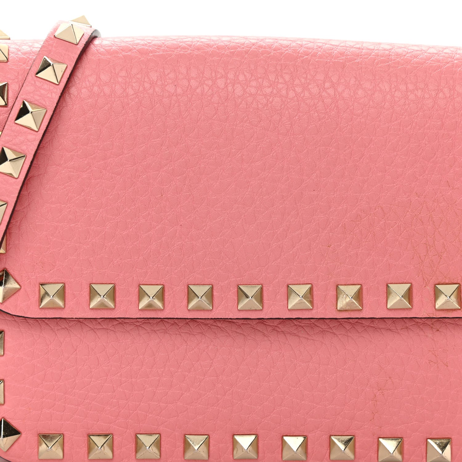 Valentino Garavani Pebbled Calfskin Rockstud Flap Crossbody Bag Paradise Rose 8 of 12