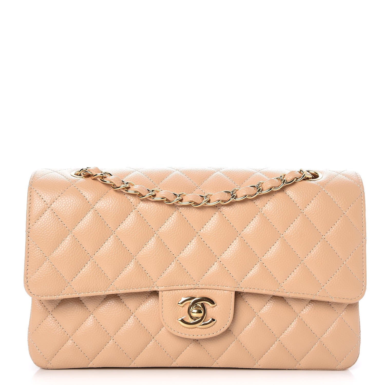 Chanel Caviar Quilted Medium Double Flap Beige Clair 1 of 9