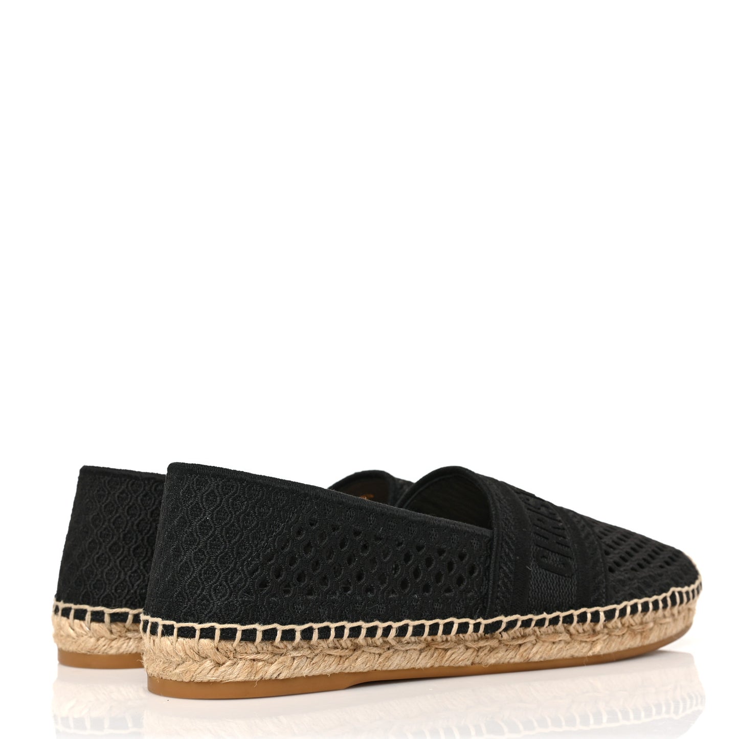 Canvas Embroidered Perforated Granville Espadrille 38.5 Black