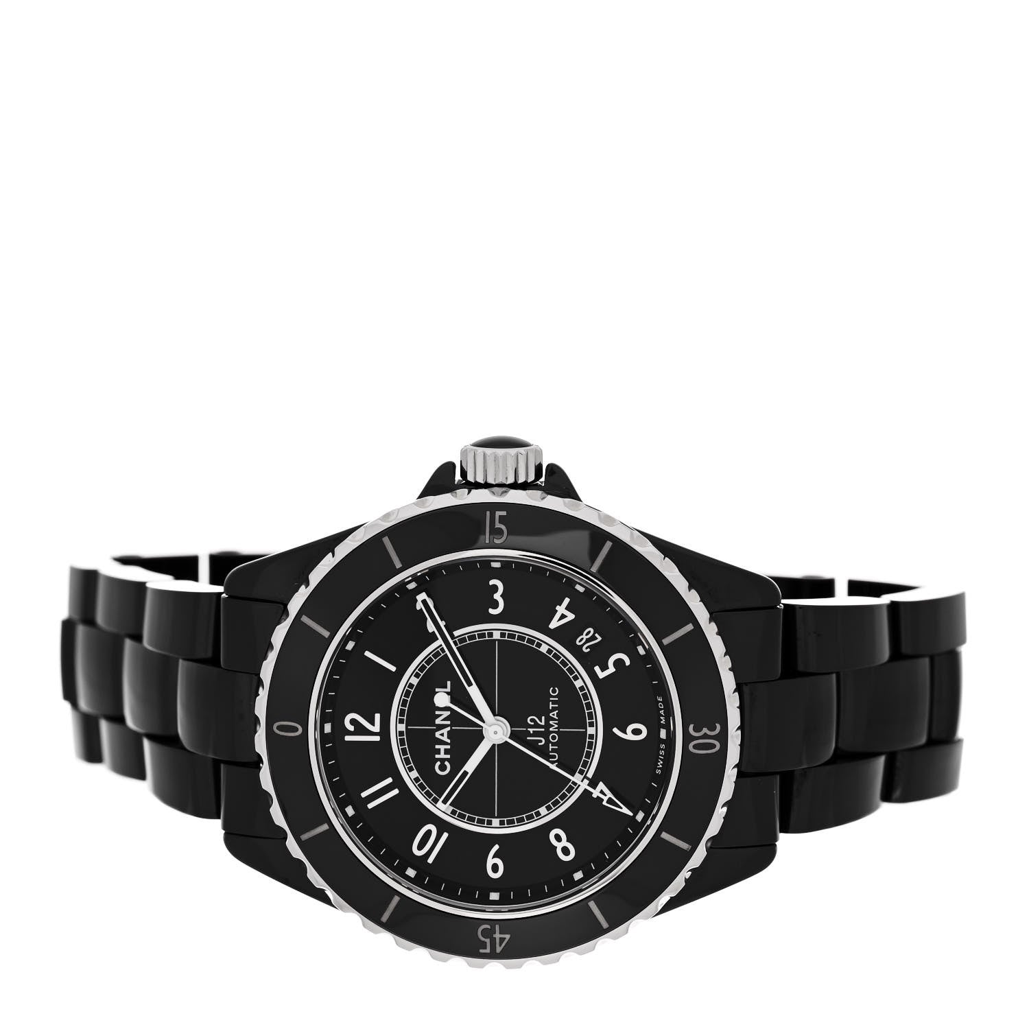 Chanel Stainless Steel Ceramic 38mm J12 Automatic Watch Black 2 of 5