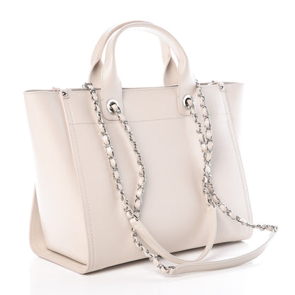 Chanel Caviar Small Studded Deauville Tote Ivory 3 of 11