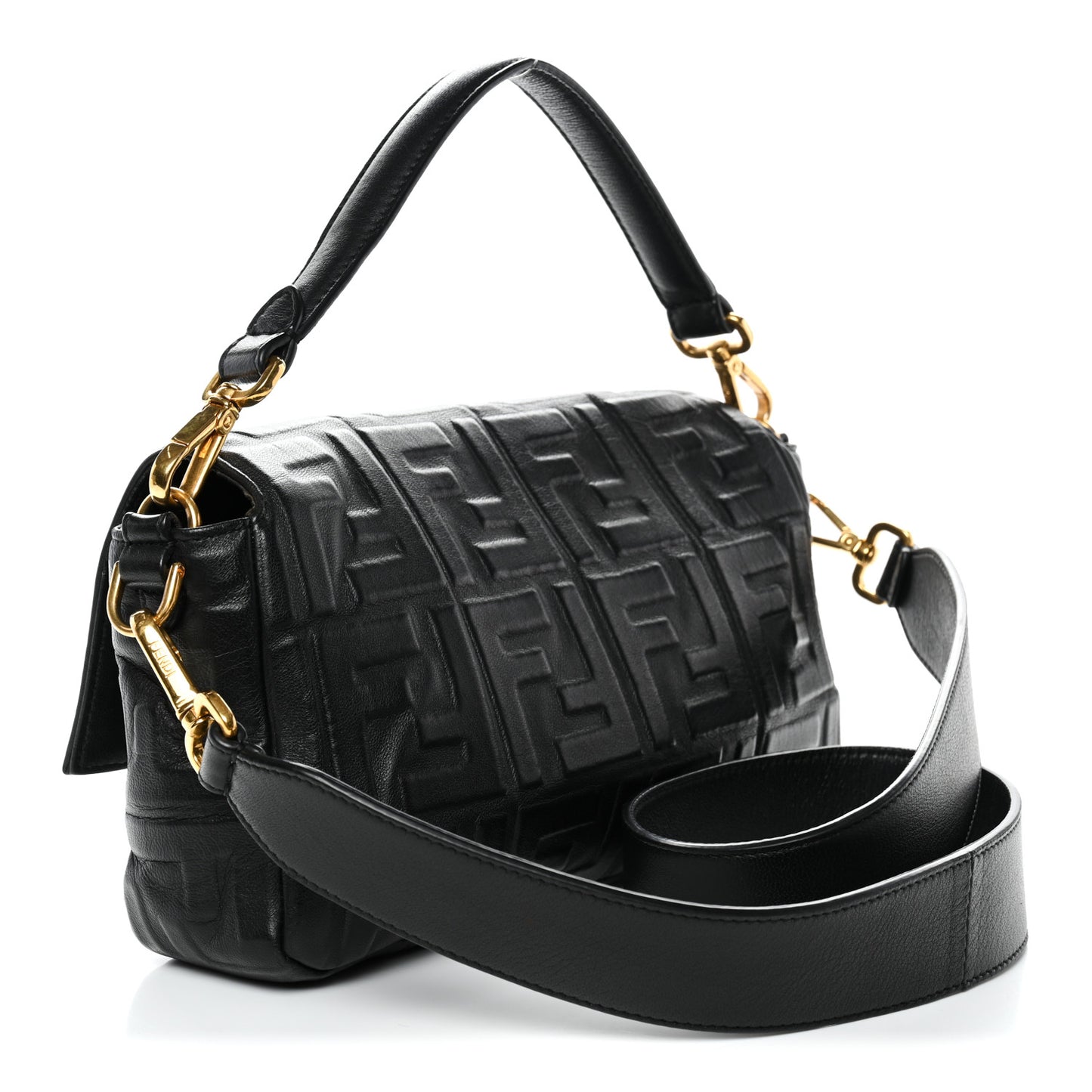 Nappa FF 1974 Embossed Baguette Black