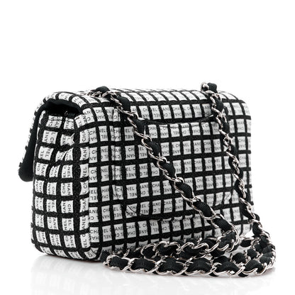 Chanel Ribbon Tweed Mini Rectangular Flap Black Ivory 3 of 12