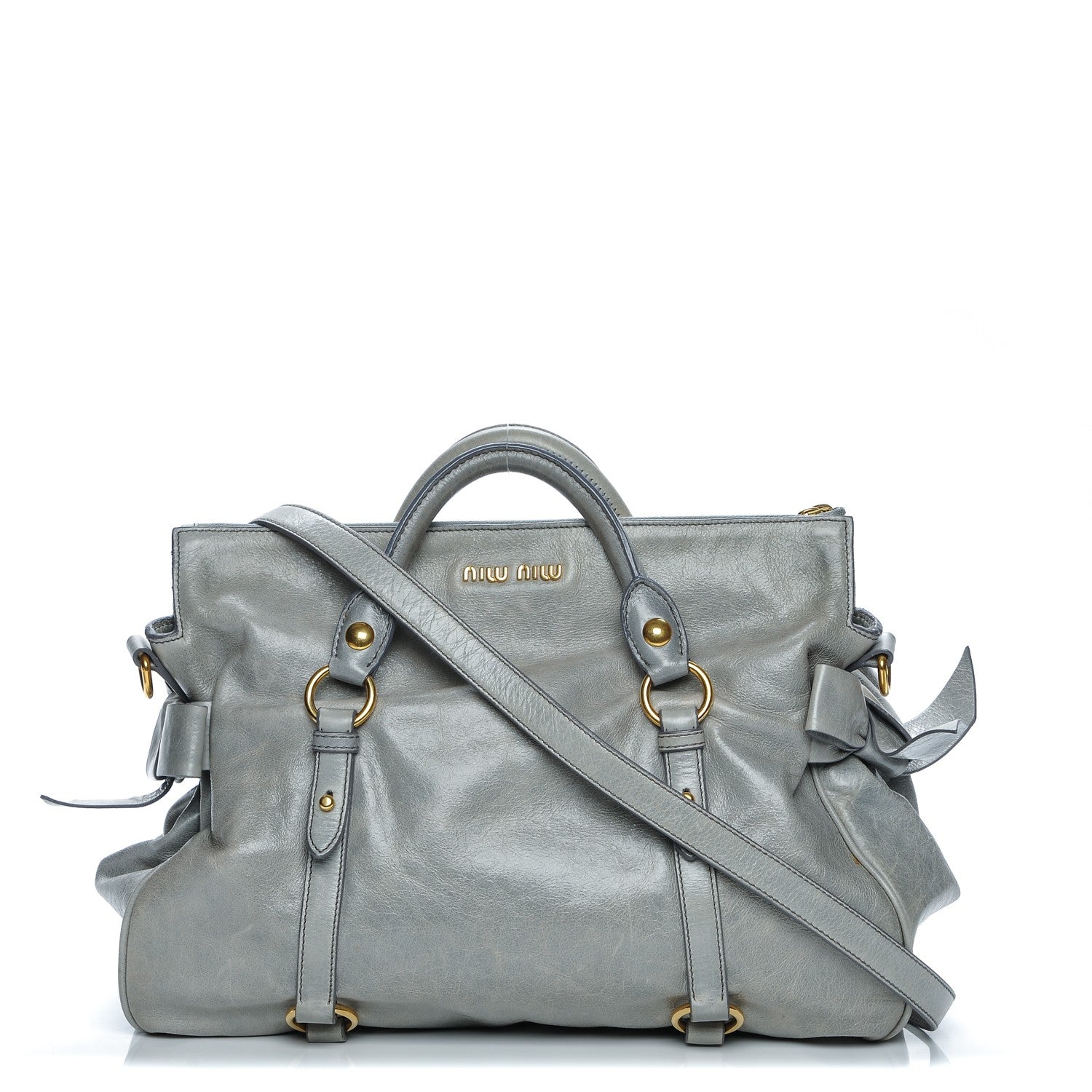 Miu Miu Vitello Lux Medium Bow Bag Nube 1 of 7