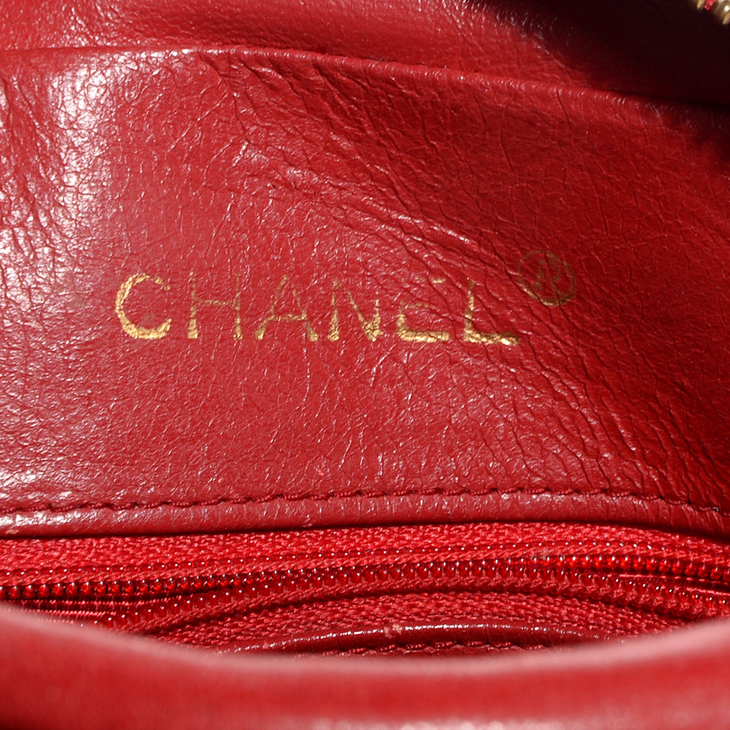 Chanel Lambskin Quilted Shoulder Bag Red 6 of 8