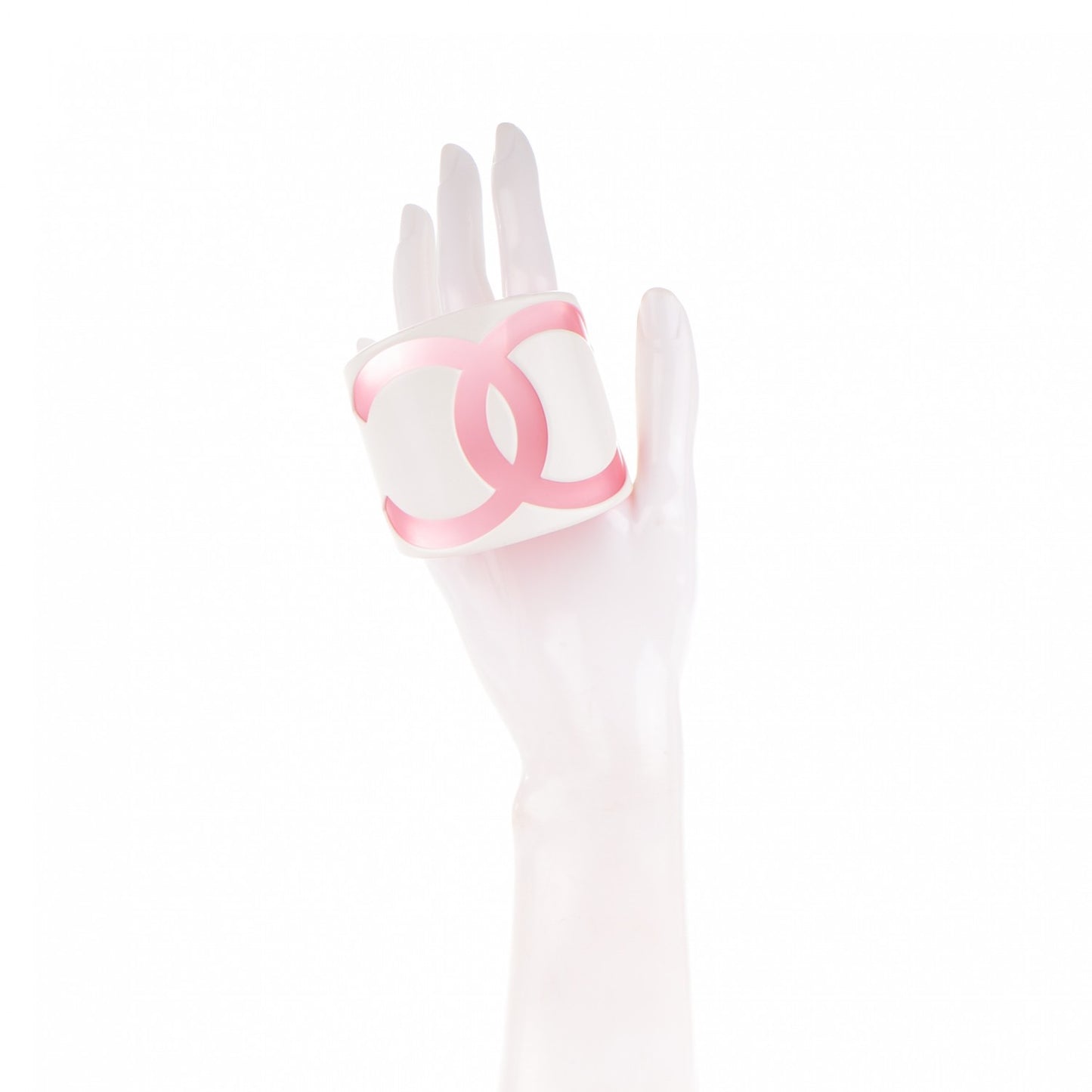 Resin CC Wide Cuff White Pink